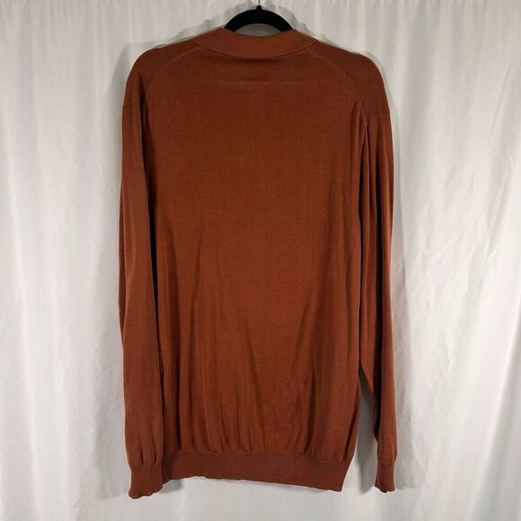 Jos A Bank 100% Silk Shirt Men's XL Orange Long Sleeve Signature Collection - Picture 5 of 5